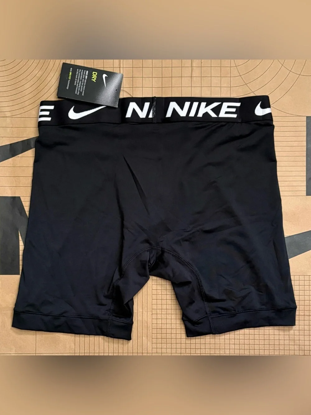 Nike Black Dri-FIT Logo Waistband Micro Boxer Briefs Fitted Compression Shorts